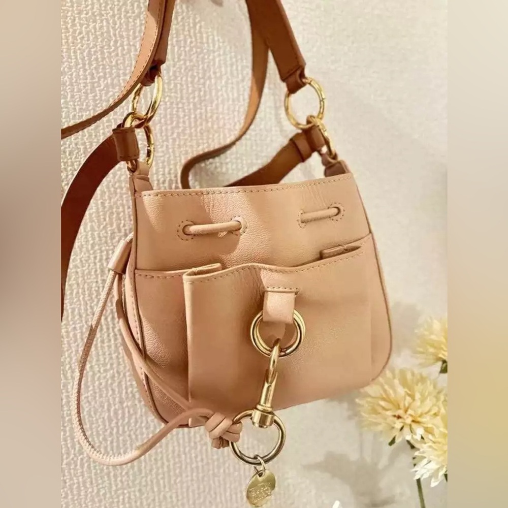 See by Chloe SMALL TONY BUCKET BAG IN Nude PINK - VGUC with dustbag
